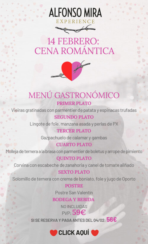 alfonso mira san valentin enamorados menu 14 febrero 2