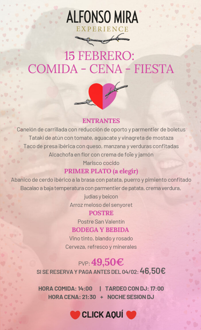 alfonso mira san valentin enamorados menu 14 febrero 2